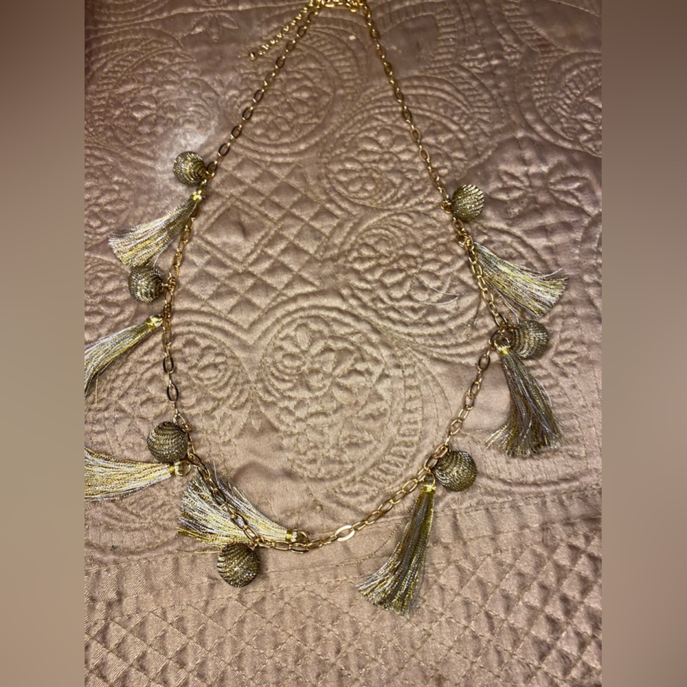 Rebecca Minkoff NWOT Silver And Gold Tassel Chain Goddess Necklace - Picture 11 of 16